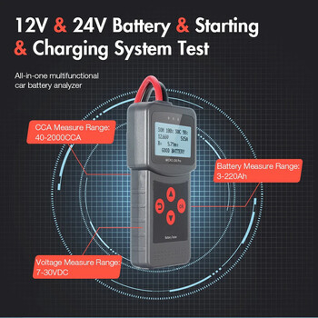 Lancol Micro 200 Pro 12V 24V Car Battery Tester 40-2000 CCA Cranking Charging Battery Analyzer Tools with LED Light