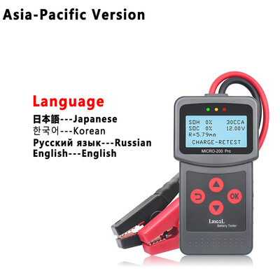 Lancol Micro 200 Pro 12V 24V automobilio akumuliatoriaus testeris 40-2000 CCA pasukamas įkrovimas motociklo akumuliatoriaus analizatoriaus įrankiai su LED lempute