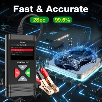 Kingbolen BM560 Car Battery Tester 6V 12V BM580 Battery Analyzer Test Δοκιμή φόρτισης φόρτισης Δοκιμή φορτίου BM550 PK KW650