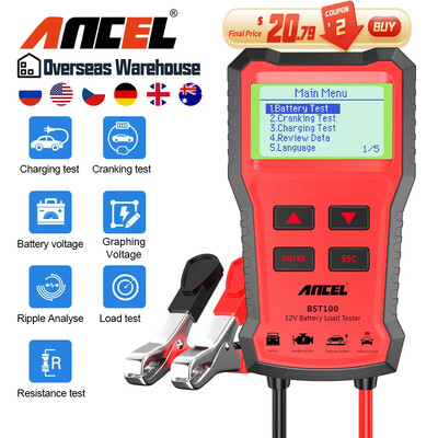 ANCEL BST100 auto aku tester 12 V aku analüsaator väntamine Laadimine CircuitTest Aku tester Automaatdiagnostika tööriistad PK BM550