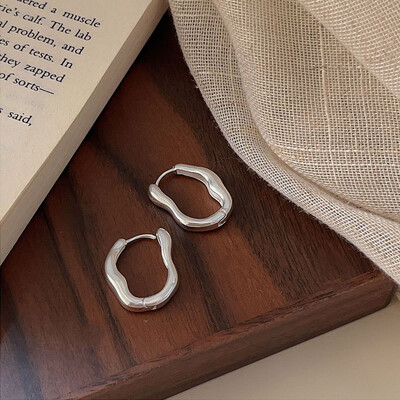 2024. gada jauni gludi metāla stīpas auskari sievietēm, meitenei Eleganti, grezni korejiešu vienkāršās rotaslietas temperamenta meitenes ikdienas valkāšanai paredzēti auskari