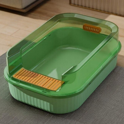 Macskaalomdoboz, félig zárt homokozó, nagy terű WC, fröccsenés elleni tálcák kiscicáknak.