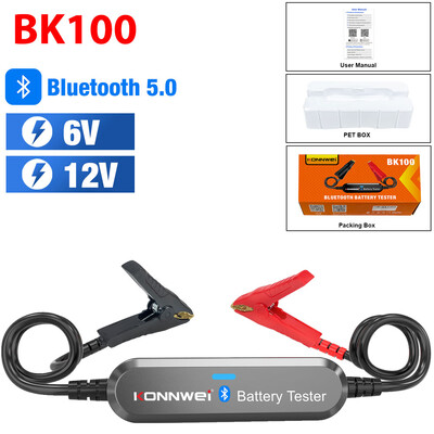 KONNWEI BK100 BK200 6V 12V 24V Bluetooth 5.0 Automobilių sunkvežimių akumuliatoriaus tikrinimo bangos formos monitorius 100-2000 CCA įkrovimo sukimo bandymo įrankiai