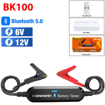 KONNWEI BK100 BK200 6V 12V 24V Bluetooth 5.0 Automobilių sunkvežimių akumuliatoriaus tikrinimo bangos formos monitorius 100-2000 CCA įkrovimo sukimo bandymo įrankiai