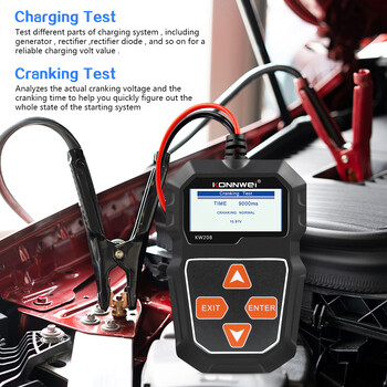 KONNWEI KW208 12V Car Battery Tester 2000CCA 12 Volts Battery Tools Auto Quick Cranking Charging Diagnostic Tool Tool Review Data