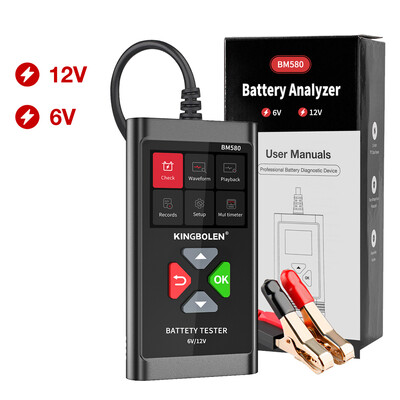 KINGBOLEN BM580 akkumulátortesztelő 12V 6V autós akkumulátortöltő szerszámok indítási áramkör töltési teszt autóipari elemző PK KW650 KW208