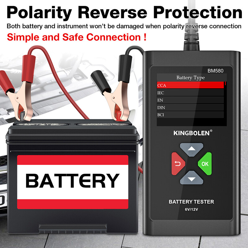 KINGBOLEN BM580 akkumulátortesztelő 12V 6V autós akkumulátortöltő szerszámok indítási áramkör töltési teszt autóipari elemző PK KW650 KW208