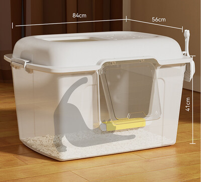 Itin didelis dvigubos paskirties kačių kraiko baseinas kačių tualetas katėms Atviros apsaugos nuo purslų, ypač didelių ekskrementų siuntimas