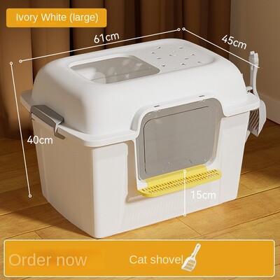 Itin didelis dvigubos paskirties kačių kraiko baseinas kačių tualetas katėms Atviros apsaugos nuo purslų, ypač didelių ekskrementų siuntimas