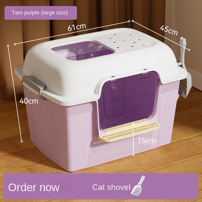 Itin didelis dvigubos paskirties kačių kraiko baseinas kačių tualetas katėms Atviros apsaugos nuo purslų, ypač didelių ekskrementų siuntimas