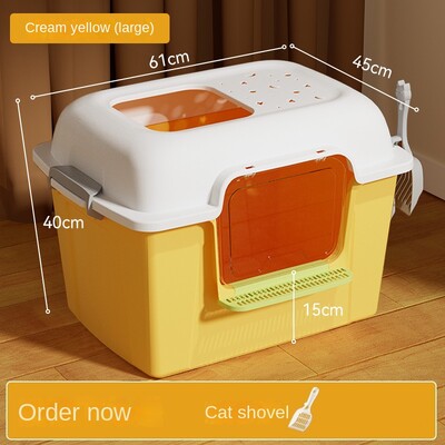 Itin didelis dvigubos paskirties kačių kraiko baseinas kačių tualetas katėms Atviros apsaugos nuo purslų, ypač didelių ekskrementų siuntimas