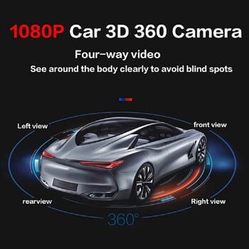 Автомобилна 1080P AHD 360 камера панорамен съраунд изглед дясна+лява+предна+камера за задно виждане система за Android Auto радио нощно виждане