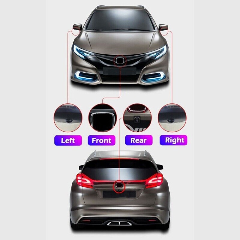 Auto 1080P AHD 360 kaamera panoraamvaade paremale+vasakule+ees-+tahavaate kaamerasüsteem Androidi autoraadio öönägemise jaoks