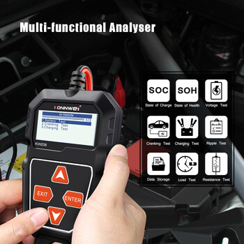 KONNWEI KW208 Car Battery Tester 12V 100 to 2000CCA Cranking Circut Tester Circut Battery Analyzer 12 Volts Battery Tool BM550