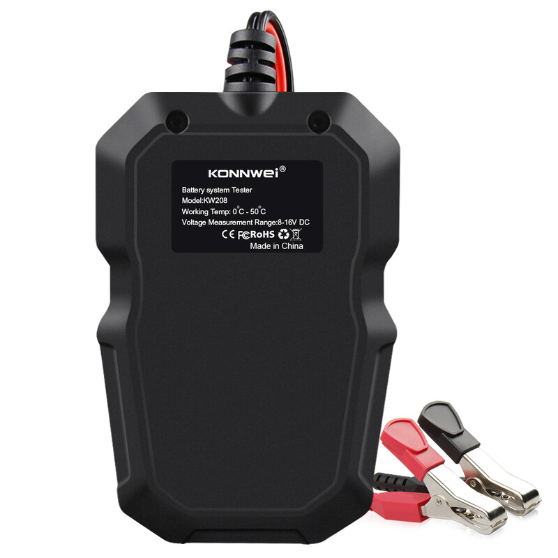 KONNWEI KW208 automobilio akumuliatoriaus testeris 12V nuo 100 iki 2000CCA alkūninio įkrovimo grandinės testeris akumuliatoriaus analizatorius 12 voltų akumuliatoriaus įrankis BM550