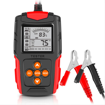 12V 24V automobilio akumuliatoriaus testeris LCD akumuliatoriaus analizatoriaus testavimo įrankis Skaitmeninis analizatoriaus testeris CCA IR SOH Matavimas, skirtas visureigiui