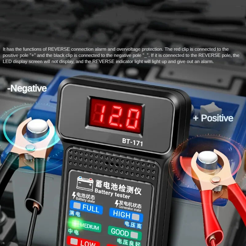 2023. aasta uus universaalne auto aku tester 12V 24V 100-2000CCA aku koormuse tester LCD-ekraaniga automaatse generaatori analüsaatoriga