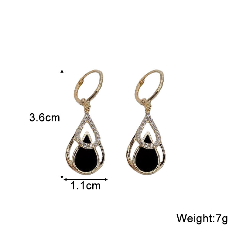 Divslāņu ūdens piliens sieviešu piekaramie auskari zelta krāsā sprādzes kristāla sānos luksusa kāzu ausu rotaslietas sievietēm jauns