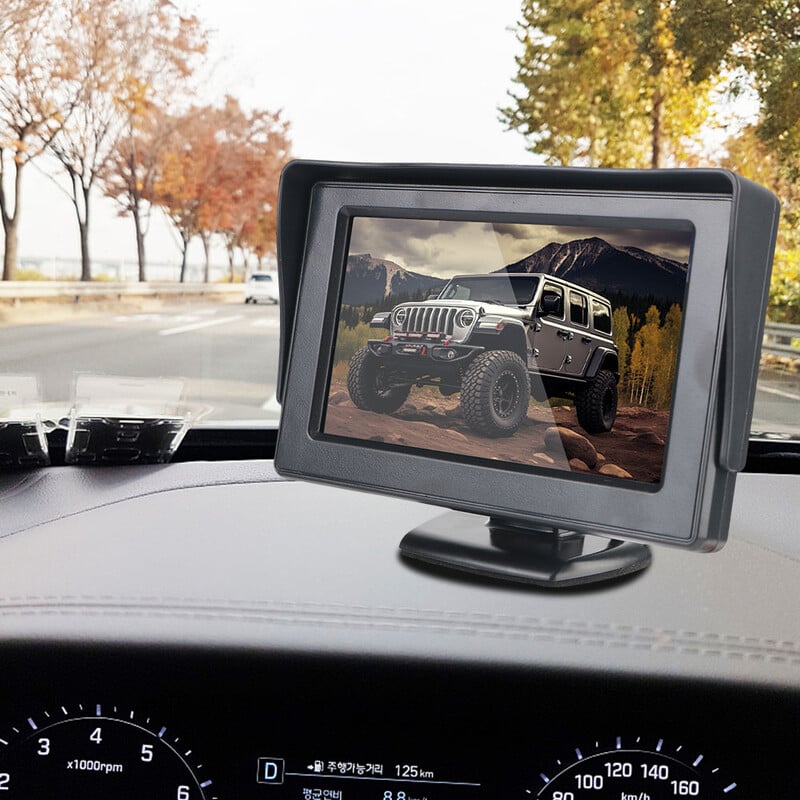 TFT LCD kameros 4,3 colio automobilio monitorius Atbulinės eigos kameros ekranas HD ekranas Sulankstomas automobilio priedai Parkavimo automobilių vaizdo grotuvai