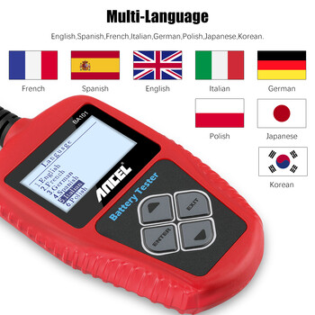 Ancel BA101 Battery Tester 100-2000CCA 220AH Auto Load Battery Analyzer Δοκιμή φόρτισης Δοκιμή φόρτισης Δοκιμή φόρτισης μπαταρίας αυτοκινήτου