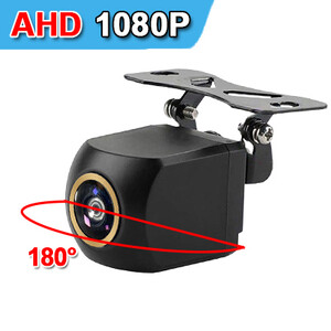 Wondefoo universali AHD 180 laipsnių galinio vaizdo kamera Automobilio atsarginė atbulinė kamera Fish Eyes Naktinio matymo statymo pagalbos kamera