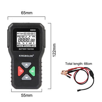 100-2000 CCA Black Car Battery Tester BM550 Car Battery Tool 6V 12V 24V Battery System Detect Auto Battery Analyzer