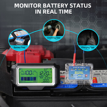 QUICKLYNKS BM5-D 12V LED тестер за батерии Монитор Дисплей Професионална батерия SOH SOC Тест Анализатор Инструмент за тестване на зареждане