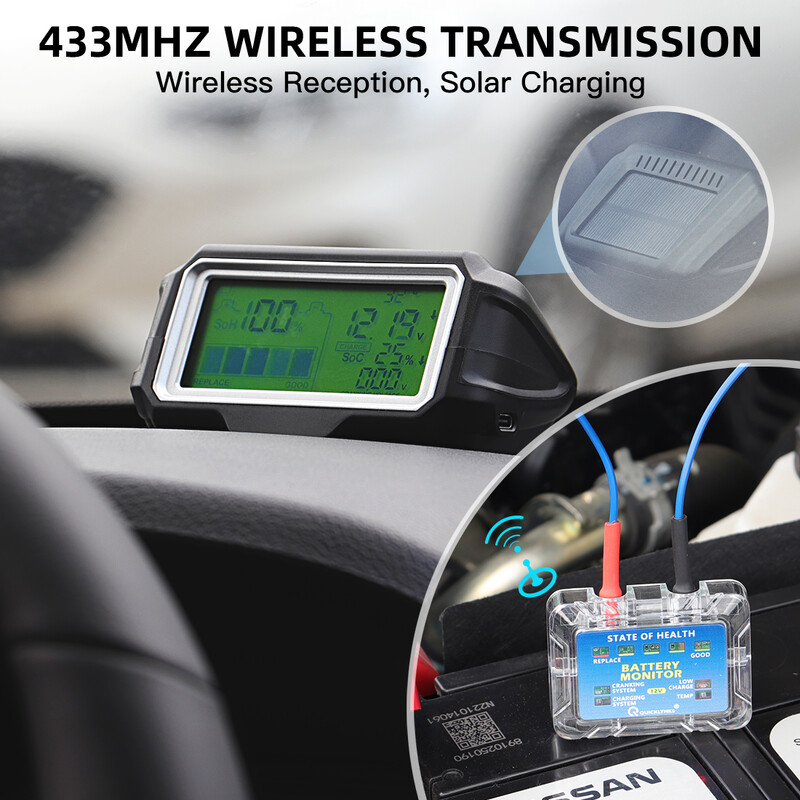 QUICKLYNKS BM5-D 12 V LED-akutesti monitori ekraan Professionaalne aku SOH SOC testianalüsaator laadimise väntamise testimise tööriist