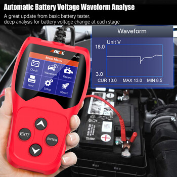 Ancel BA201 Car Battery Tester 12V 100 to 2000CCA 12 Volts Battery Tool for the Car Quick Cranking Charging Diagnostic Tester