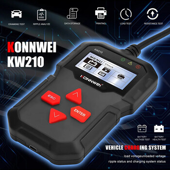 Νέος KONNWEI KW210 Automatic Smart 12V Car Battery Tester Auto Battery Analyzer 100 to 2000CCA Cranking Battery Car Tester