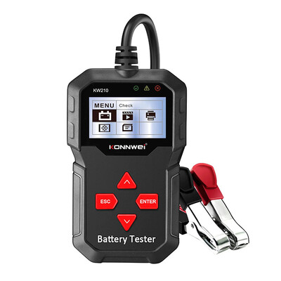 Naujas KONNWEI KW210 automatinis išmanusis 12V automobilio akumuliatoriaus testeris, automatinis akumuliatoriaus analizatorius nuo 100 iki 2000CCA alkūninio automobilio akumuliatoriaus testeris