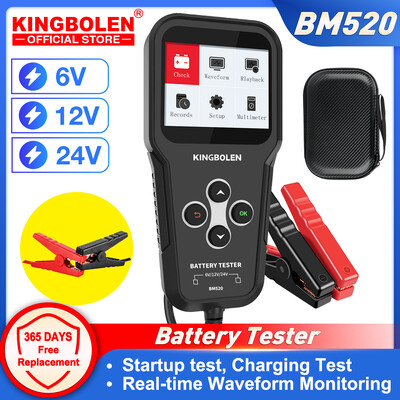 KINGBOLEN BM520 6V 12V 24V autóakkumulátor teszter teherautó akkumulátor rendszer teszteszköz 12 voltos akkumulátor analizátor forgatási teszt PK KW600