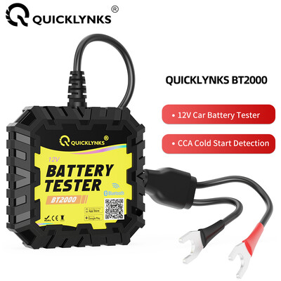 QUICKLYNKS BT2000 Bluetooth 12V Монитор на батерията Тест за зареждане на батерията на колата Анализатор на батерията Тестерни инструменти за Android IOS