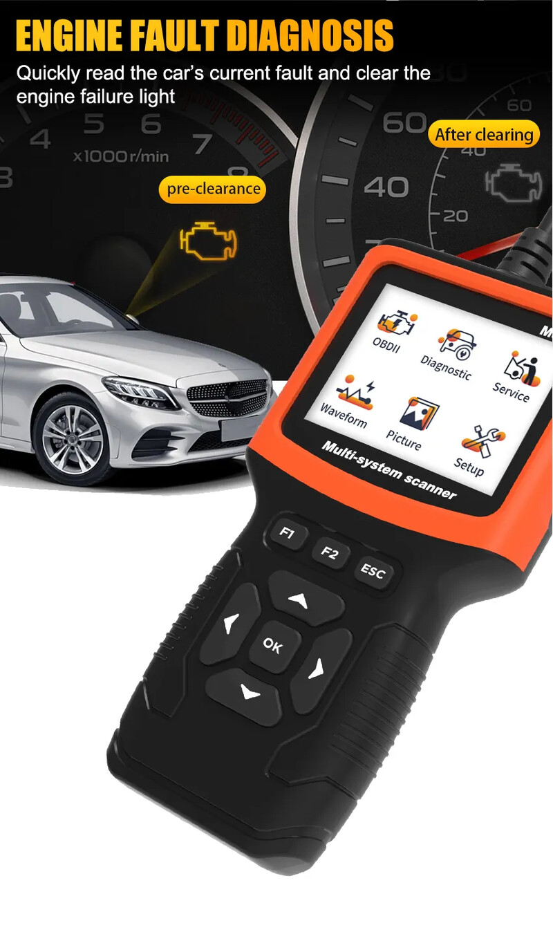 1 PC M301 automobilio gedimų diagnostikos prietaisas variklio testeris OBD 2 aptikimo įrankio kodo skaitymo kortelė ABS oro pagalvė