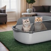 Kačių kraiko dėžė kačių tualetas Kitty smėlio dėžė Pusiau uždara aukšta pusė purslams atspari naminių gyvūnėlių lova su kraiko kaušeliu kačių valymo priemonėmis