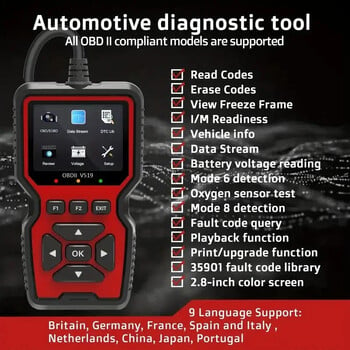 Νέο OBD2 Scanner Professional Auto Engine System Diagnostic Lifetime Free Discovery Code DTC Reader Car Diagnostic Tool