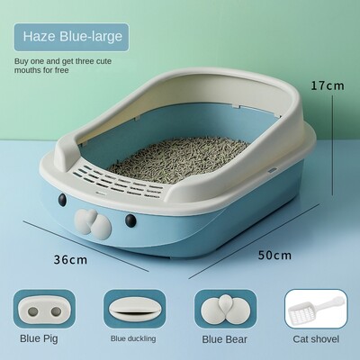 Smėlio dėžės, skirtos kačių kraiko dėžutei, dideliam tualetui, išmanusiam pusiau uždaram, apsaugančiam nuo išorinių purslų, atramų ilgam kačių numetimui