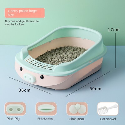 Smėlio dėžės, skirtos kačių kraiko dėžutei, dideliam tualetui, išmanusiam pusiau uždaram, apsaugančiam nuo išorinių purslų, atramų ilgam kačių numetimui