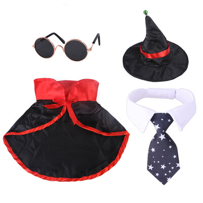 Helovino naminis šuo, kepuraitė, šaliko rinkinys Moliūgų kaukolė Pet Bandanas šunų katė Juokingas šventinis rinkinys naminių gyvūnėlių reikmenys vakarėlio fotografijos reikmenys