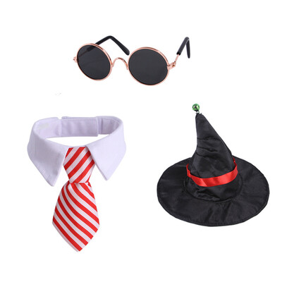 Helovino naminis šuo, kepuraitė, šaliko rinkinys Moliūgų kaukolė Pet Bandanas šunų katė Juokingas šventinis rinkinys naminių gyvūnėlių reikmenys vakarėlio fotografijos reikmenys