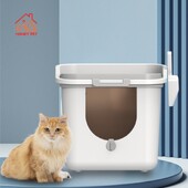 Kaķu pakaišu panna Pilnībā slēgta augšpusē, lielizmēra spainītis kaķu pakaišu kastei, šļakatu necaurlaidīgi kaķu pakaišu piederumi, augšā izvelkama kaķu pakaišu panna