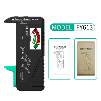 MASTFUYI aku tester 1,5 V 9 V AA AAA nööpelemendiga universaalne majapidamises kasutatava aku kontrolli detektori diagnostikatööriist FY613