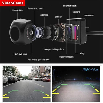 AHD Fish Eye Lens Car Rear Front Camera Starlight Night Vision Reverse Camera Set 170 Degree Vehicle Parking Backup Cam