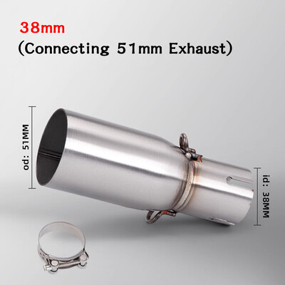 Motocikla modifikācijas izplūdes caurules izplūdes vidējā daļa 28–45 mm adapteris 51 mm izplūdes sekcijas nesagraujoša uzstādīšana