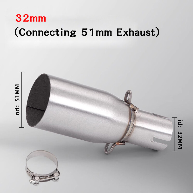 Motocikla modifikācijas izplūdes caurules izplūdes vidējā daļa 28–45 mm adapteris 51 mm izplūdes sekcijas nesagraujoša uzstādīšana