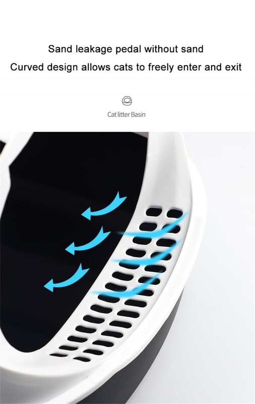 Naminių gyvūnėlių kraiko dėžutė Visiškai uždara, nepralaidi dezodorantas kačių tualetas, dvipusis kastuvas, didelės talpos kačių kraiko dėžutės smėlio dėžė katėms