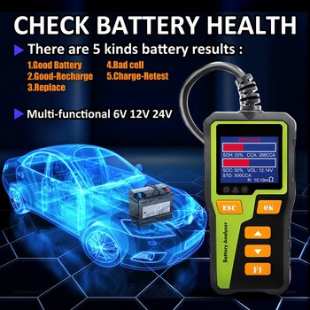 1 τεμάχιο BT-30 Battery Tester Load Tester Ελεγκτής μπαταρίας αυτοκινήτου Μαύρο & πράσινο ABS Ψηφιακός αναλυτής μπαταριών αυτοκινήτου για τις περισσότερες μπαταρίες