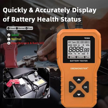 Car Battery Tester 100-2000 CCA Car Battery System Analyzer 6V 12V 24V Car Battery Tool BM550 Battery Testing Tool