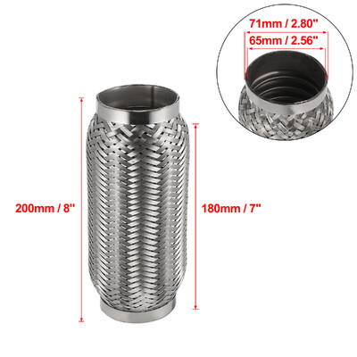 X Autohaux 45/50/55/65/70/75mm automobilio duslintuvas išmetimo lankstus vamzdis lankstus vamzdelis išmetimo jungties duslintuvas nerūdijantis plienas 160mm 200mm