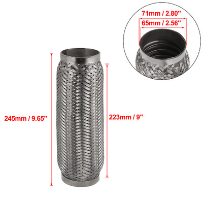 X Autohaux 45/50/55/65/70/75mm automobilio duslintuvas išmetimo lankstus vamzdis lankstus vamzdelis išmetimo jungties duslintuvas nerūdijantis plienas 160mm 200mm